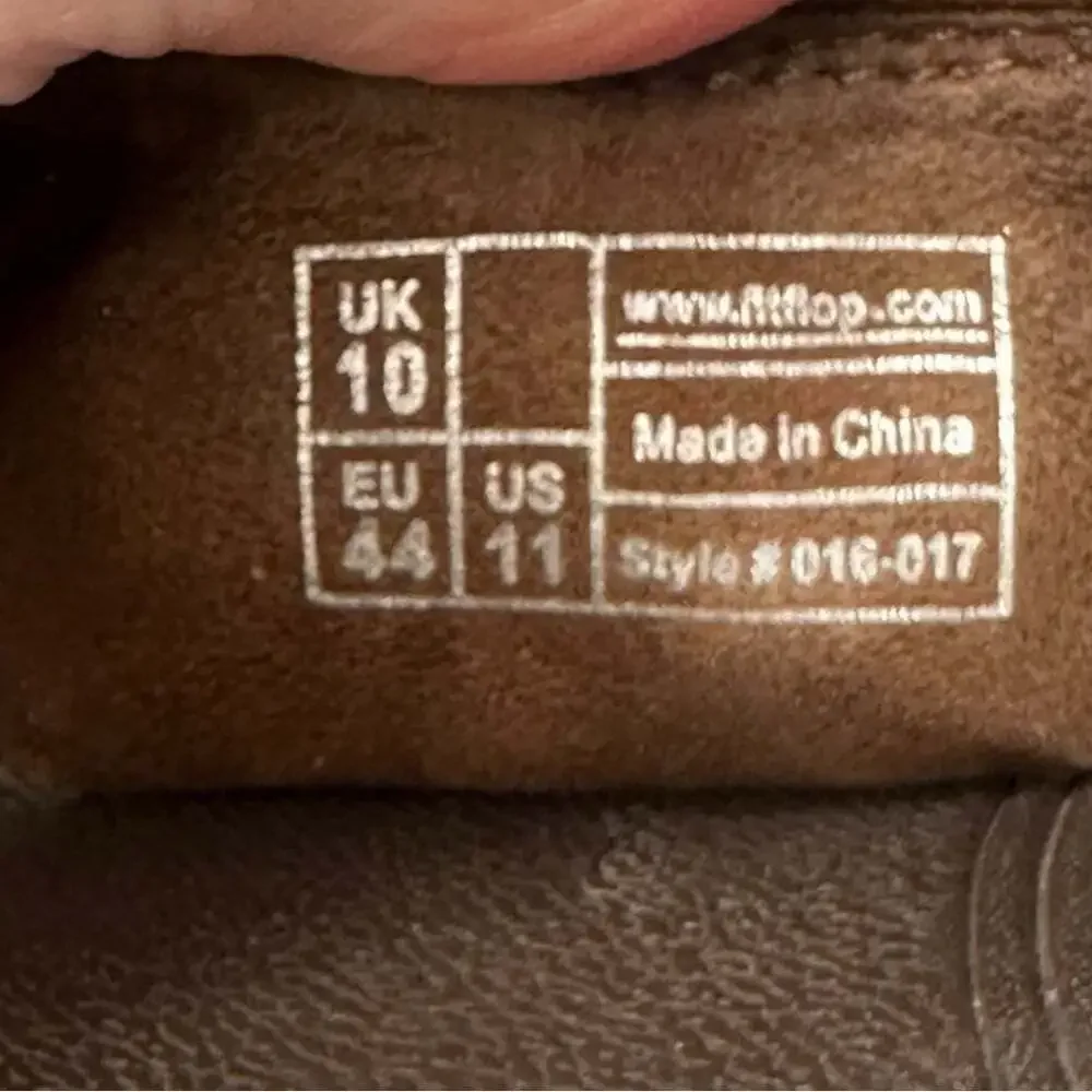 FitFlop DASS Leather Thong Sandals Brown Comfort Support Casual Summer Men 11